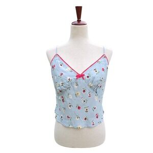 Gap x Doen Cami‎ Size M Light Blue Floral Babydoll Romantic Bow Coquette